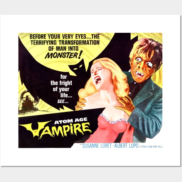 Classic Horror Movie Lobby Card - Atom Age Vampire Wall Art by Starbase79